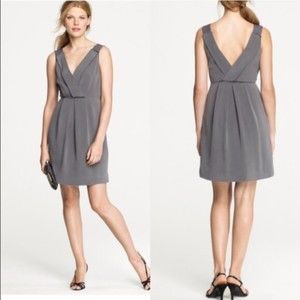 J Crew Aveline Dress Women Size 8 Washed Silk Crepe Gray
